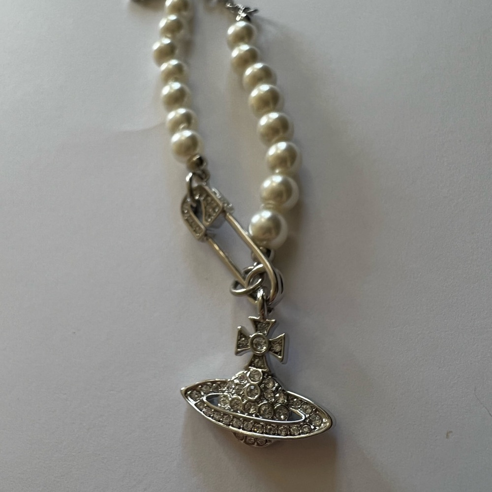 Silver Pearl Clothespin Bracelet